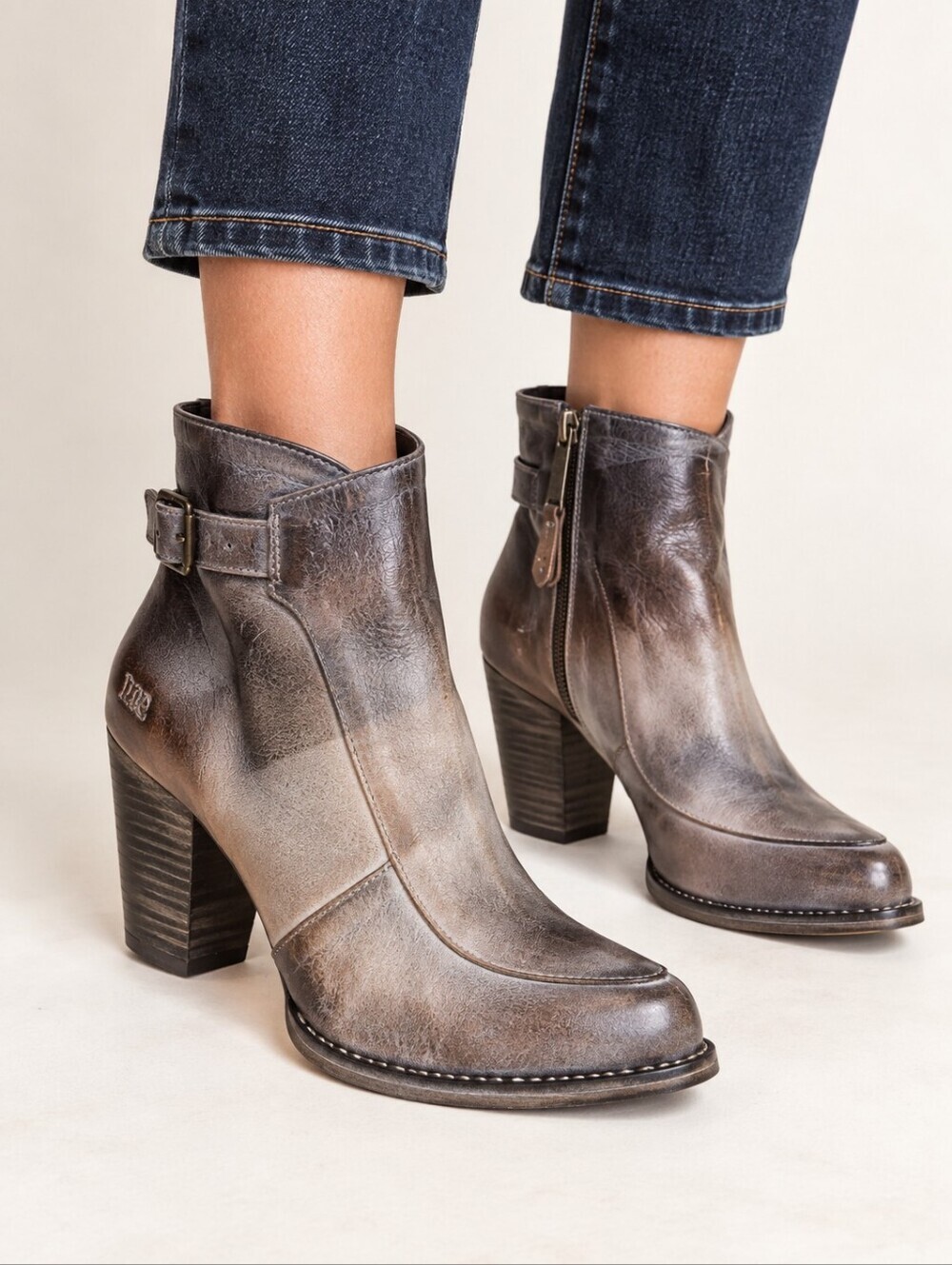 BED STU Isla Tonic Breeze TD Leather Ankle Boots 10 NIB Distressed Western Moto